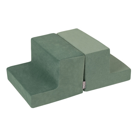 PPZV-232 KiddyMoon Foam playground sand beige VELVET steps/steps, forest green, Multi-Size