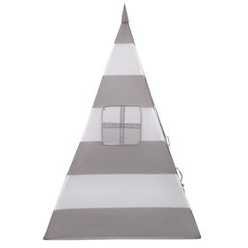 Teepee Tent for Kids Play House With Balls Indoor Outdoor Tipi, grey and white stripes, No Balls