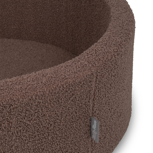 KiddyMoon Ball Pit for Baby with Teddy Plush, Large 7 cm Balls for a Fuller Ball Pit, From 8 Months, Removable Cover, Brown, No balls