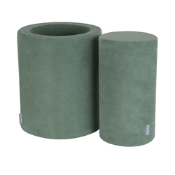 KiddyMoon Foam Playground Velvet For Kids Obstacle Course For Children Montessori Toy For Babies Soft Construction Blocks Element, forest green, barrel/roller