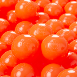 KiddyMoon Soft Plastic Play Balls ∅ 6cm / 2.36 Multi Colour Made in EU, orange, 100 Balls/6cm-2.36in