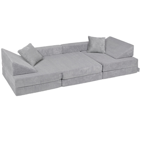 KiddyMoon Foam Sofa for Children Multifunctional Mattress Armchair Kids Foldable  Bed Folding Toddler Couch Chair for Playroom Bedroom Living Room, dark grey, Sofa with 2 Pillows