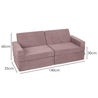 KiddyMoon Foam Sofa for Children Multifunctional Mattress Armchair Kids Foldable  Bed Folding Toddler Couch Chair for Playroom Bedroom Living Room, purple, 140x55x30 cm