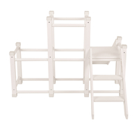 KiddyMoon wooden playground with a slide for kids, White, UNI