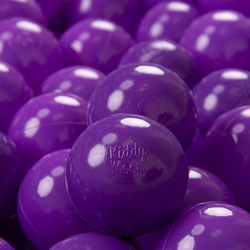 KiddyMoon Soft Plastic Play Balls ∅ 7cm/2.75in Mono-colour certified Made in EU, purple, 100 Balls/7cm-2.75in