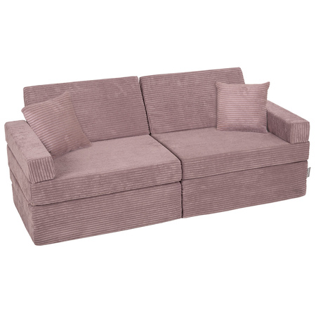 KiddyMoon Foam Sofa for Children Multifunctional Mattress Armchair Kids Foldable  Bed Folding Toddler Couch Chair for Playroom Bedroom Living Room, purple, Sofa with 2 Pillows