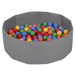 children colourfull foldable ballpit plastic balls, Grey, 300 balls