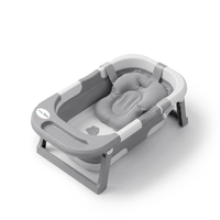KiddyMoon Foldable Baby Bathtub Plastic Infant Bath Tub, Grey, M