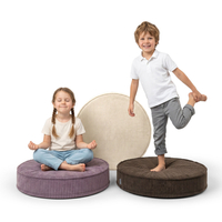 KiddyMoon 3-Piece Foam Elements for Kids Children's Room Accessory, beige-brown-purple, Lx3
