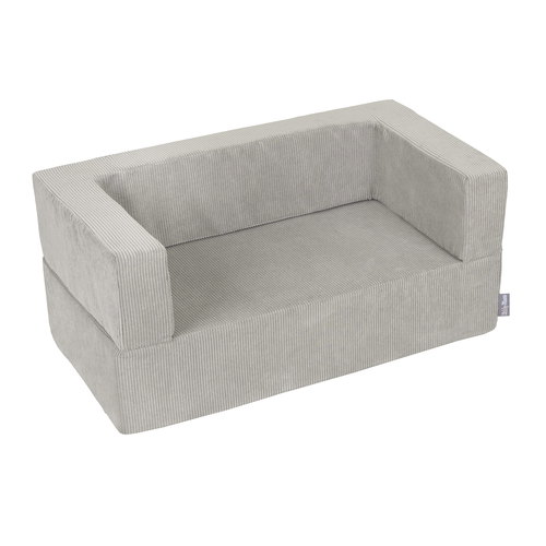 KiddyMoon Modular Foam Sofa for Children's with Balls Lightweight Sofa For Kids Room Comfortable Space-Saving with Storage Room Fabric Safe and Fun for Kids, light gray: pastel beige/green-grey/pastel yellow/white, Sofa + 100 Balls
