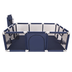 Baby Playpen Big Size Playground with Plastic Balls for Kids, Dark Blue:babyblue/blue/pearl, 200 balls