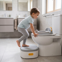 KiddyMoon Potty Training Chair for Toddlers 3-in-1 Seat and Step Stool, Grey, UNI