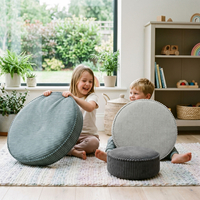 KiddyMoon 3-Piece Foam Elements for Kids Children's Room Accessory, ciemnoszary-jasnoszary-zielony