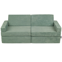 KiddyMoon Foam Sofa for Children Multifunctional Mattress Armchair Kids Foldable  Bed Folding Toddler Couch Chair for Playroom Bedroom Living Room, green, Sofa