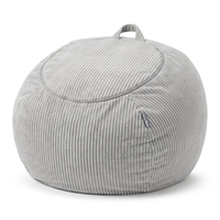 KiddyMoon Bean Bag for Children 2-in-1 Storage for Toys 80x80x50cm, jasnoszary