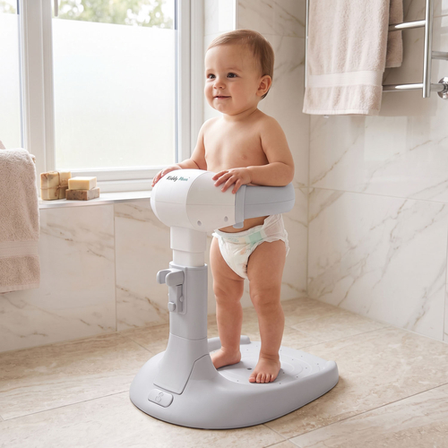 KiddyMoon Baby Shower Stand Support Adjustable Height Stable Base, Grey, UNI
