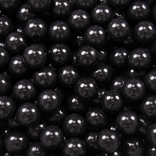 KiddyMoon Soft Plastic Play Balls ∅ 7cm/2.75in Multi-colour Made in EU, Black, 200 Balls/7cm-2.75in