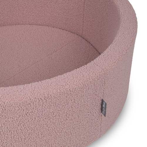 KiddyMoon Ball Pit for Baby with Teddy Plush, Large 7 cm Balls for a Fuller Ball Pit, From 8 Months, Removable Cover, Pink, No balls