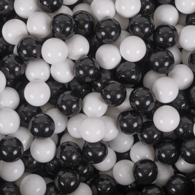 KiddyMoon Soft Plastic Play Balls ∅ 7cm/2.75in Multi-colour Made in EU, black/white, 200 Balls/7cm-2.75in