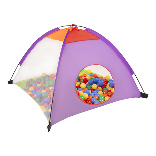 3in1 Play Tent with Tunnel Playground Ball Pit with Balls for Kids, Multicolour:yellow/green/blue/red/orange, 200 balls