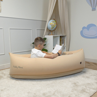 KiddyMoon Inflatable Sensory Peapod Chair For Kids With Handles And Pump, Beige, L