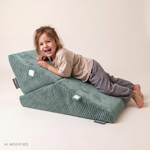 KiddyMoon Modular Children's Polyester Wedge Cushion, green, M