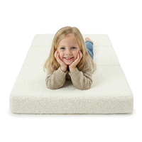 KiddyMoon Armchair With Pillow For Kids with Teddy Bear Fabric Children Multifunctional Foam Mattress, creamy, Armchair with Pillow