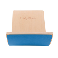 KiddyMoon Wooden Balance Board for Children Wooden Swing Board Montessori Toy for Kids Balancing Board for Babies 80x30cm, natural/blue felt, board