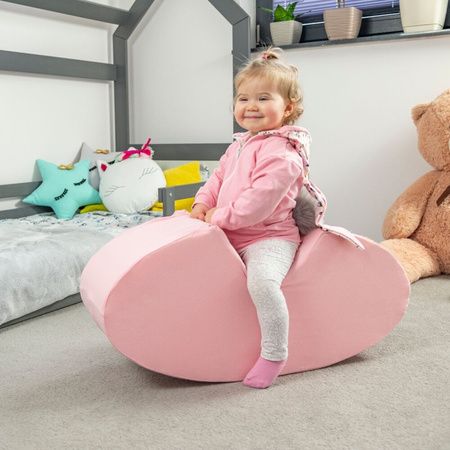 KiddyMoon Foam Soft Seesaw Rocker Ride-On Hopper Bean Bouncy Jumping Playing for Children, Montessori Toy For Kids Made of Foam, Made in The EU, pink, 78x25x35cm