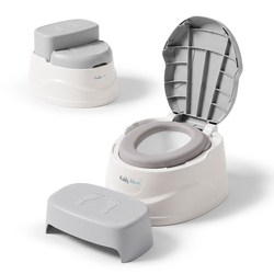 KiddyMoon Potty Training Chair for Toddlers with Step Stool and Lockable Lid, Grey, UNI