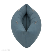 KiddyMoon Inflatable Sensory Peapod Chair For Kids With Handles And Pump, Blue, L