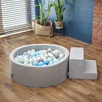 KiddyMoon Foam playground - Cubes/Wedge L/Steps PPZ-253, Light Grey, Multi-Size
