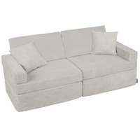 KiddyMoon Foam Sofa for Children Multifunctional Mattress Armchair Kids Foldable  Bed Folding Toddler Couch Chair for Playroom Bedroom Living Room, light grey, Sofa with 2 Pillows