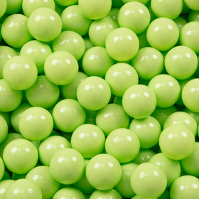 KiddyMoon Soft Plastic Play Balls ∅ 7cm/2.75in Mono-colour certified Made in EU, light green, 50 Balls/7cm-2.75in