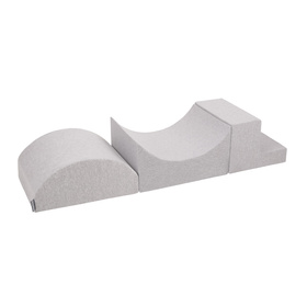 KiddyMoon Foam Playground for Kids Obstacle Course for Children Montessori Toy for Babies Soft Construction Blocks Element, Halfshaft/Ramp/Step, Certified Made in The EU, lightgrey:-, Multi-Size