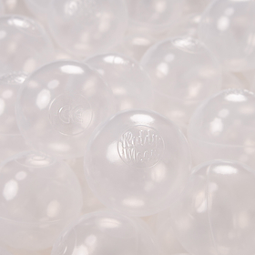 KiddyMoon Soft Plastic Play Balls ∅ 6cm / 2.36 Multi Colour Made in EU, transparent, 100 Balls/6cm-2.36in