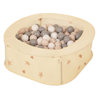 Ballpit Playpen For Kids, Babies And Toddlers Children Foldable Portable Indoor Outdoor, Light Beige: Pastel Beige-Grey-White, 200 Balls