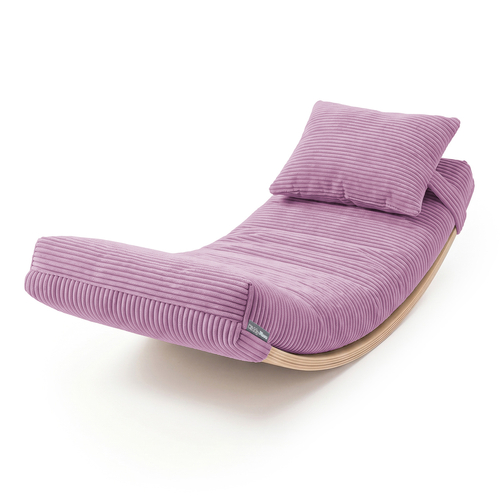 KiddyMoon Cushion Set For Balance Board Mattress and Pillow Ribbed Fabric Washable Cover, light purple, Mattress/Pillow