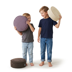 KiddyMoon 3-Piece Foam Elements for Kids Children's Room Accessory, beige-brown-purple, Sx3