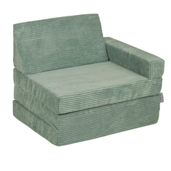 KiddyMoon Armchair Kids Foldable Children Multifunctional Foam Mattress Sofa Bed Folding Toddler Couch Chair for Playroom Bedroom Living Room, green, Armchair