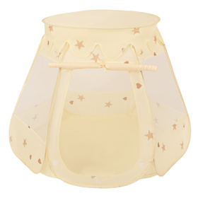 Pop Up Play Tent Castle House Shell Plastic Balls For Kids, Light Beige: Pastel Beige/Pastel Blue/White, 105x90cm/300 balls
