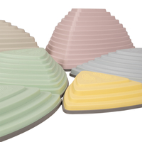 KiddyMoon Balance Stones for Children Stepping Stones Kids Balance River Stones Non-Slip Balance Beams Balance Blocks Anti-Slip Toys Obstacle Course Toddler Balance Motor Skills, Multicolor, 6 Pieces