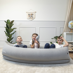 KiddyMoon Inflatable Sensory Peapod Chair For Kids With Handles And Pump, Grey, XL