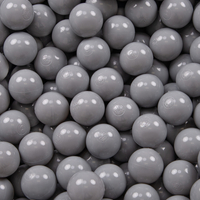 KiddyMoon Soft Plastic Play Balls ∅ 7cm/2.75in Mono-colour certified Made in EU, grey, 50 Balls/7cm-2.75in