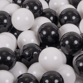 KiddyMoon Soft Plastic Play Balls ∅ 7cm/2.75in Multi-colour Made in EU, black/white, 700 Balls/7cm-2.75in
