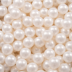 KiddyMoon Soft Plastic Play Balls ∅ 7cm/2.75in Mono-colour certified Made in EU, pearl, 300 Balls/7cm-2.75in