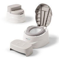 KiddyMoon Potty Training Chair for Toddlers with Step Stool and Lockable Lid, Beige, UNI