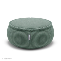 KiddyMoon Kids’ Foam Pouffe with Removable Cover, green, M
