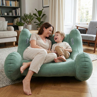 KiddyMoon Inflatable Sensory Rocker Chair For Kids With Pump And Handles, light blue, L