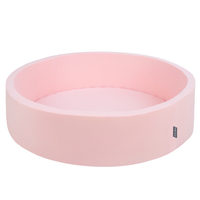KiddyMoon Soft Ball Pit Round ∅ 7Cm / 2.75In For Kids, Foam Ball Pool Baby Playballs Children, Made In The EU, pink:pastel blue/pastel yellow/white/mint/light pink, 120x30cm/300 balls
